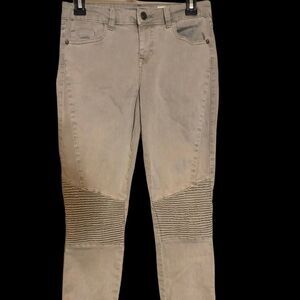 Pistola grey/taupe skinny jeans with ribbed detail across the knees